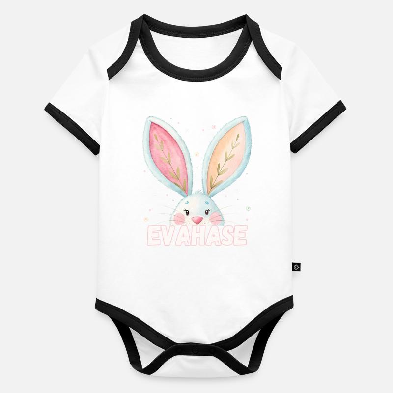 Nom : Eva Hase Evahase Nom de l’animal Body Bébé bio contrasté manches courtes