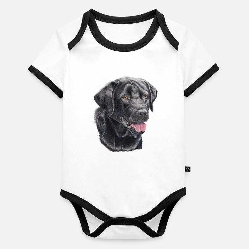 labrador retriever black P Organic Baby Contrasting Bodysuit