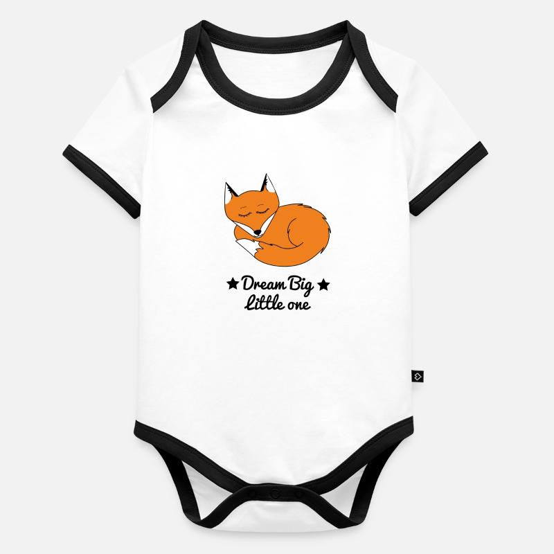 fuchs traum schlafen baby geschenk Baby Bio-Kurzarm-Kontrastbody