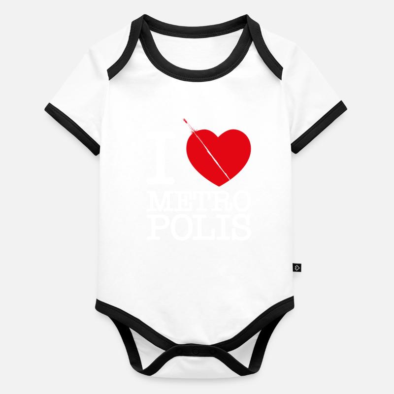 Ich liebe Metropolis Baby Bio-Kurzarm-Kontrastbody