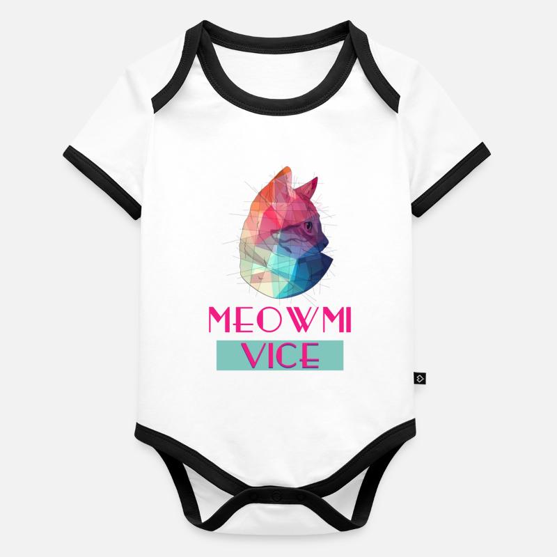 Meowmi Vice Body Bébé bio contrasté manches courtes