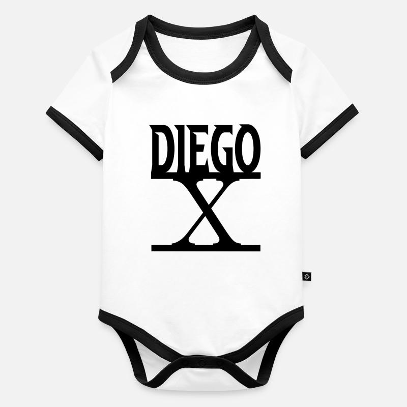 DIEGO Body Bébé bio contrasté manches courtes