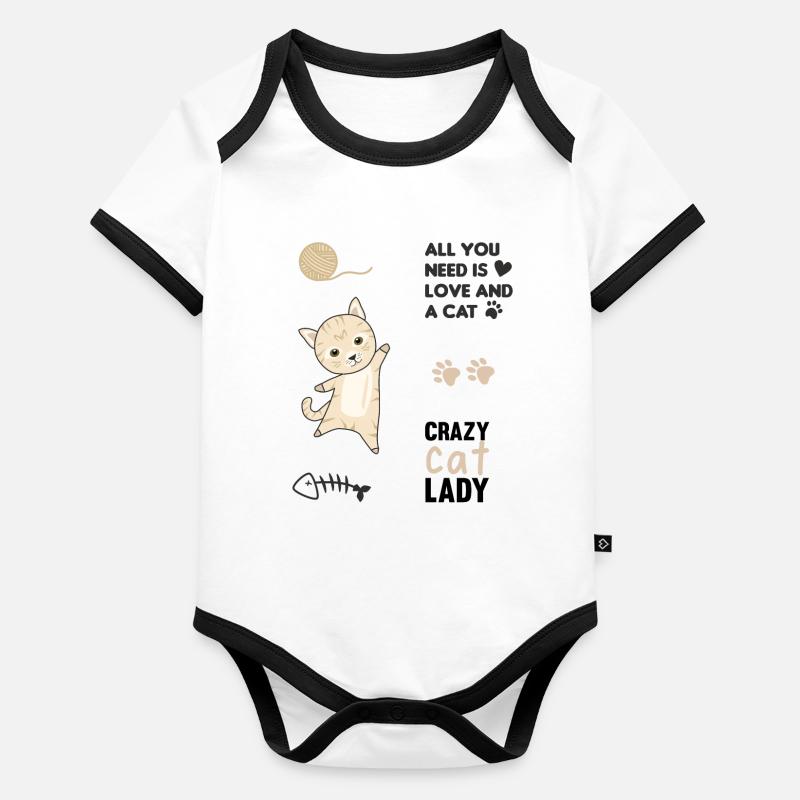 Chat mignon animaux stickerset chats Stickers chat Body Bébé bio contrasté manches courtes