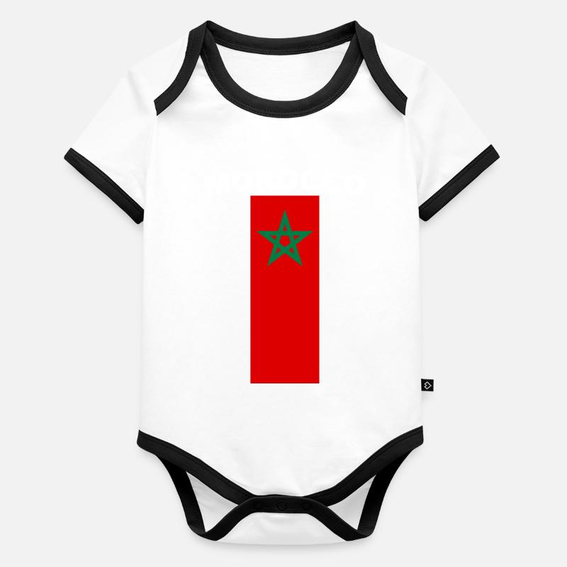Morocco AlMaghrib Moroccan Flag Organic Baby Contrasting Bodysuit