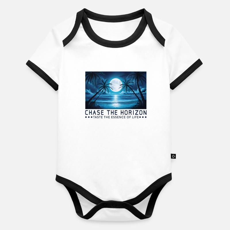 À la poursuite de l’horizon Dicton Dicton Devise Body Bébé bio contrasté manches courtes