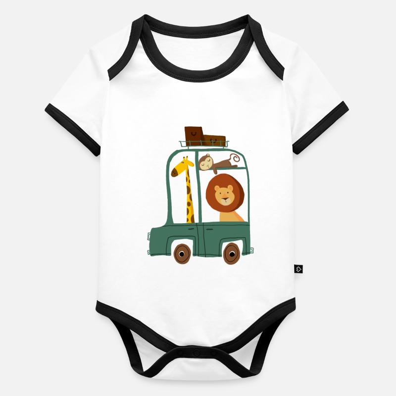 Safari Body Bébé bio contrasté manches courtes