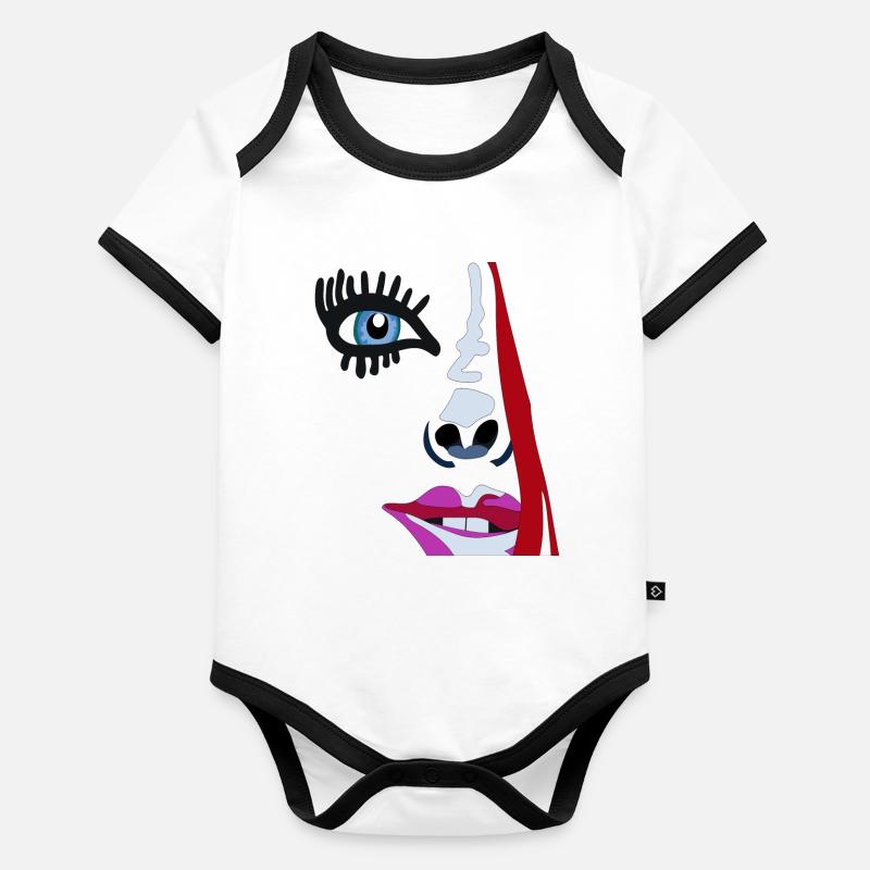 FH Scribble Face par Felix Heinrich Body Bébé bio contrasté manches courtes