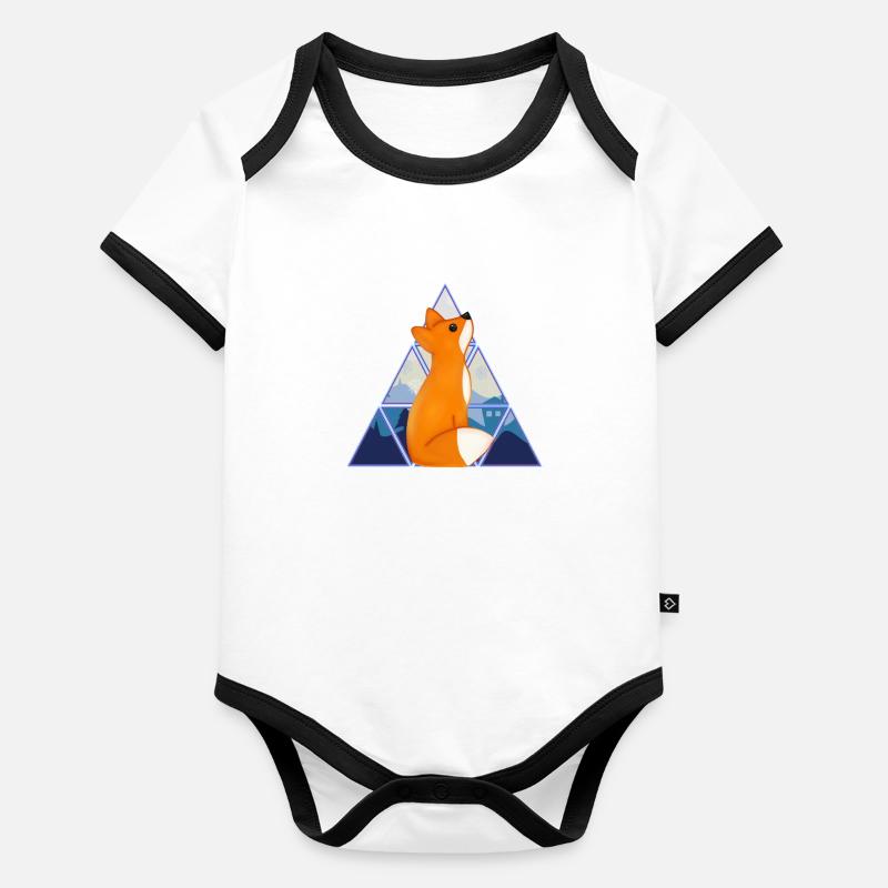 Doux renard Body Bébé bio contrasté manches courtes