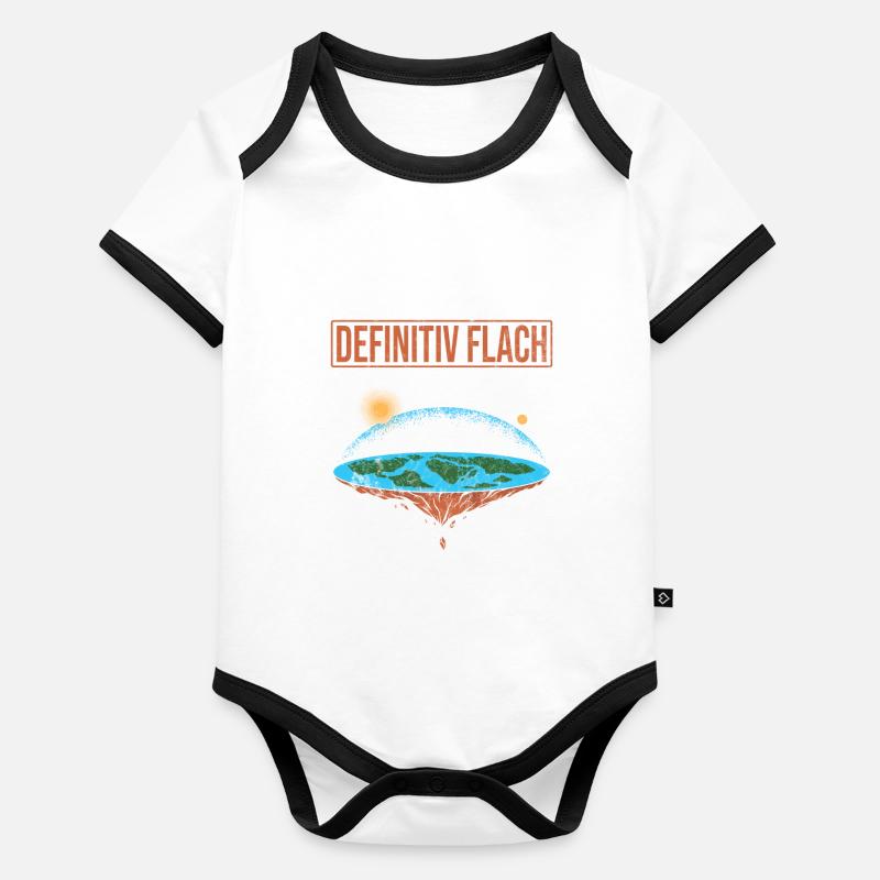Flat Earth Baby Bio-Kurzarm-Kontrastbody