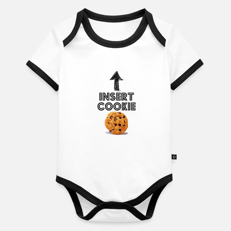 Insérer une chemise à biscuits Body Bébé bio contrasté manches courtes
