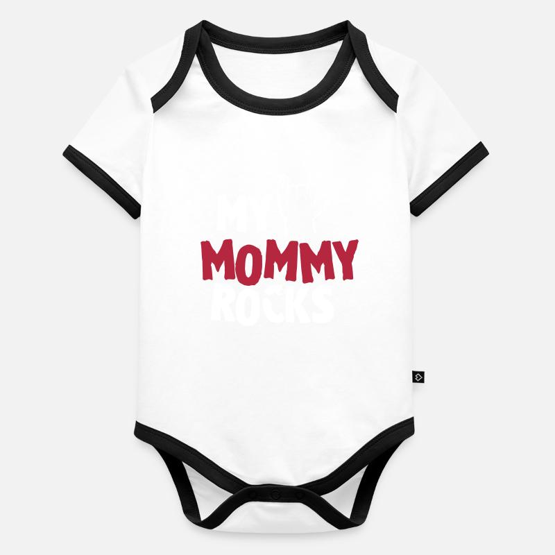 My mommy rocks Baby Bio-Kurzarm-Kontrastbody