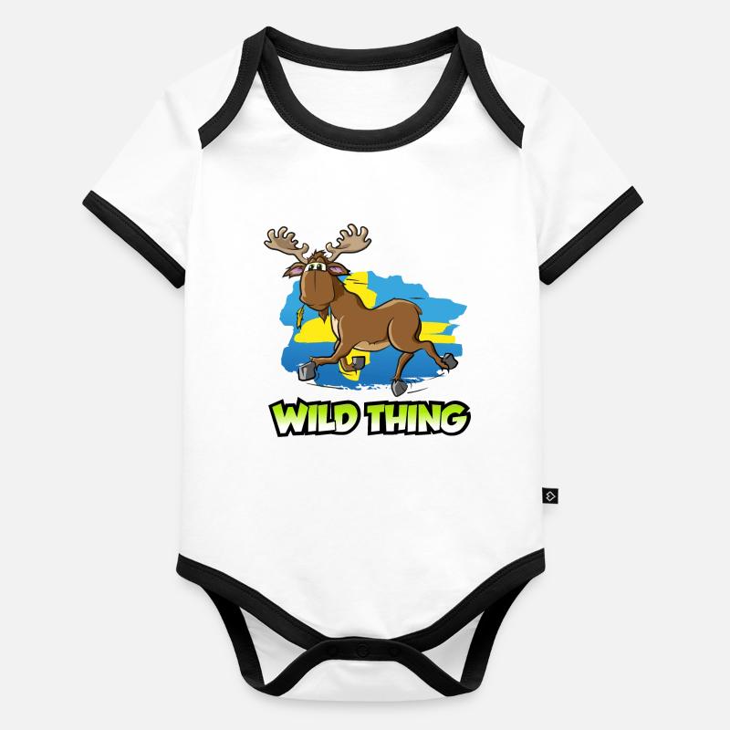 Elk - Chose sauvage Body Bébé bio contrasté manches courtes