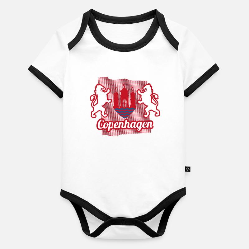 Armoiries de Copenhague Body Bébé bio contrasté manches courtes
