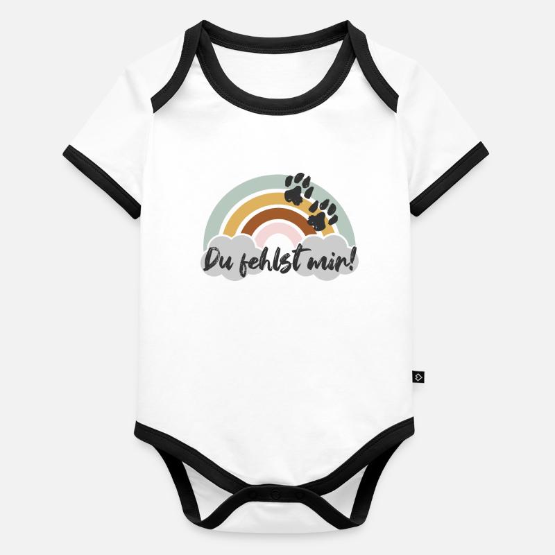 Tu me manques ! Body Bébé bio contrasté manches courtes