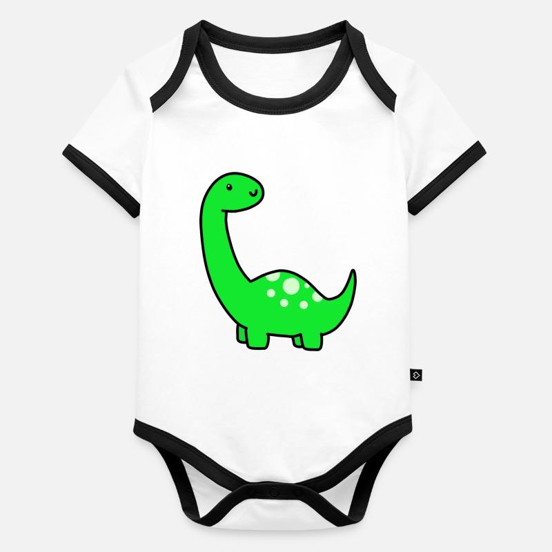 Süsser Kawaii Dino Baby Bio-Kurzarm-Kontrastbody