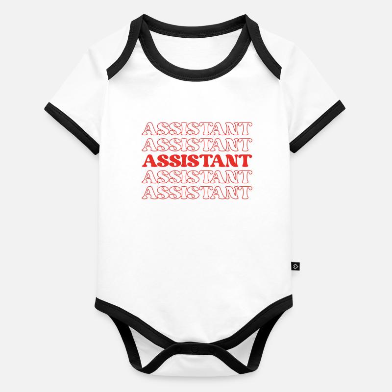 Assistante Assistante Assistante Aide Supportrice Body Bébé bio contrasté manches courtes