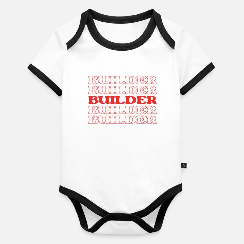 Builder Constructor Maker Carpenter Mason Organic Baby Contrasting Bodysuit