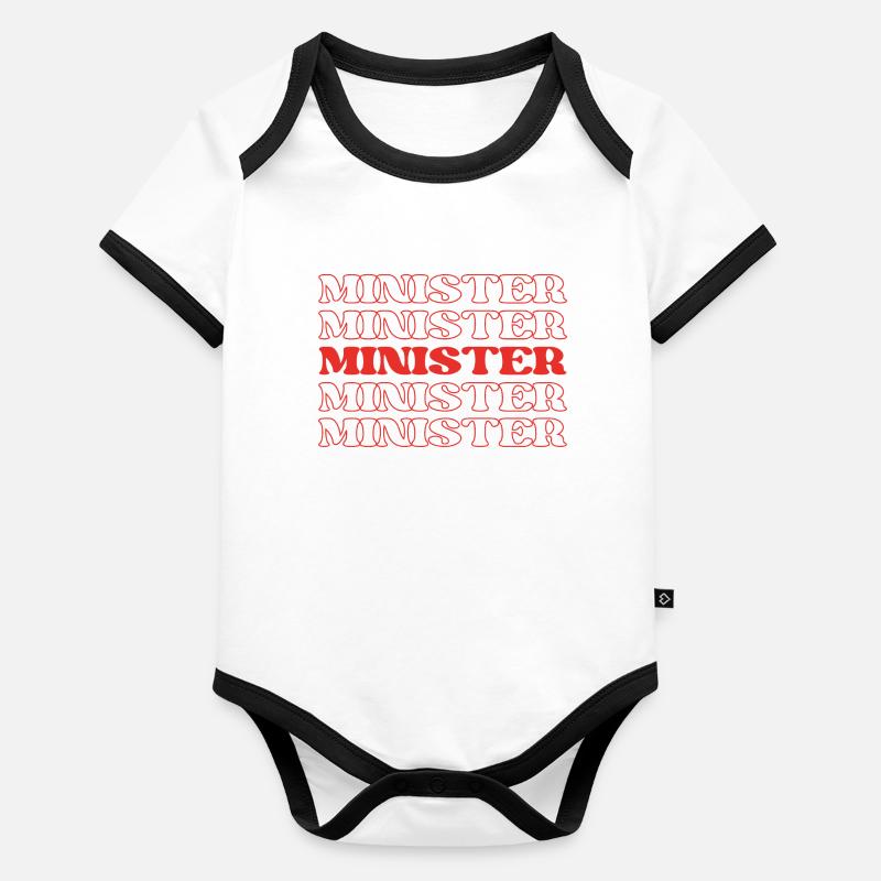 Pfarrer, Geistlicher, Pastor, Prediger, Priester Baby Bio-Kurzarm-Kontrastbody