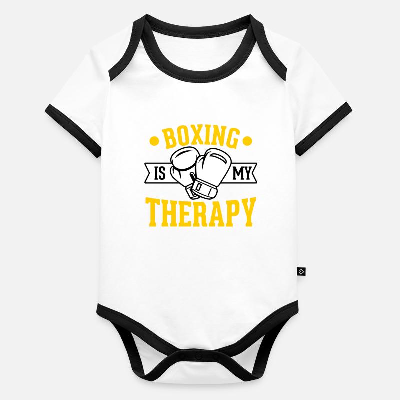 Boxing is my Therapy Organic Baby Contrasting Bodysuit