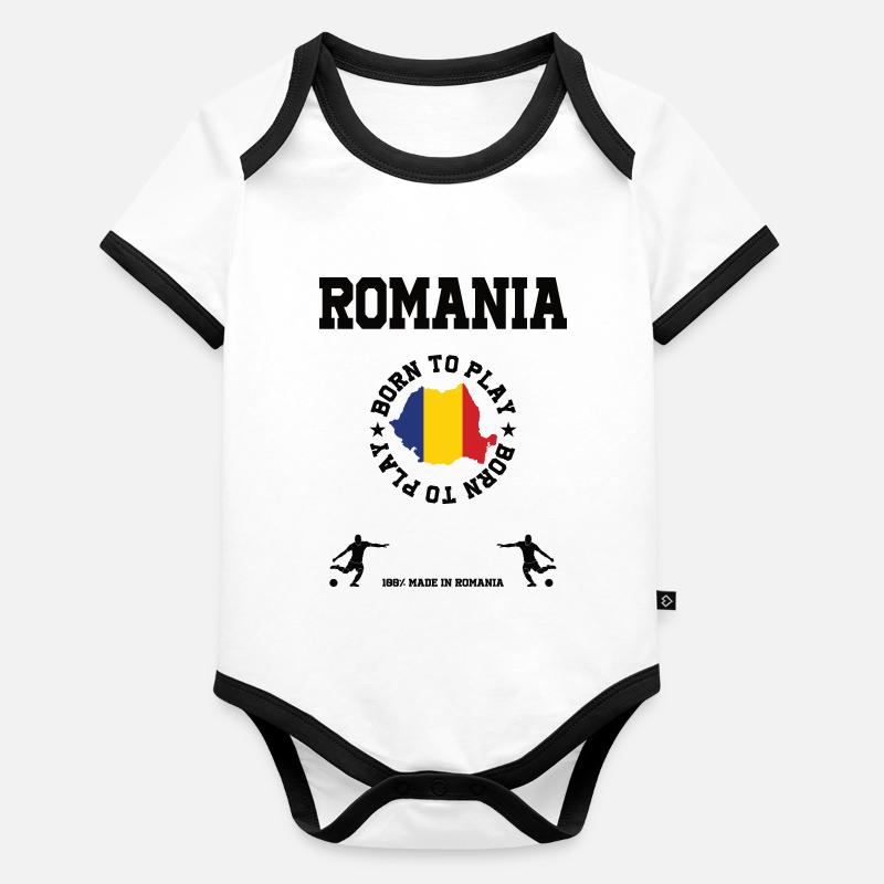Roumanie Body Bébé bio contrasté manches courtes