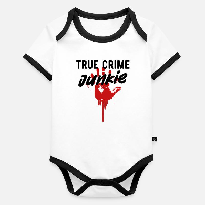 TRUE CRIME: True Crime Junkie Body Bébé bio contrasté manches courtes