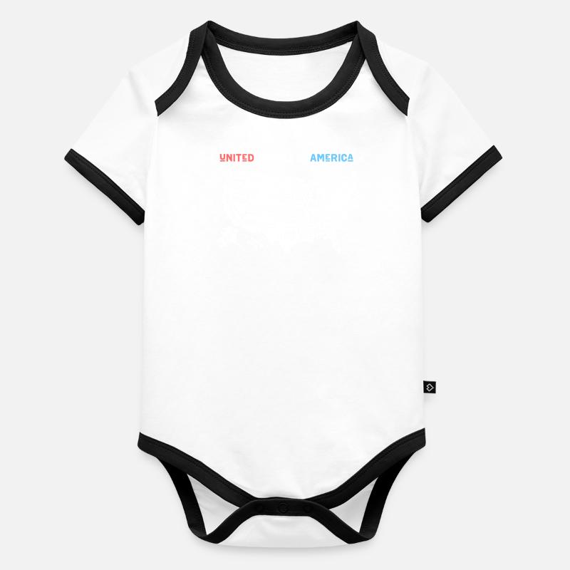 American Map Graphic Art Body Bébé bio contrasté manches courtes