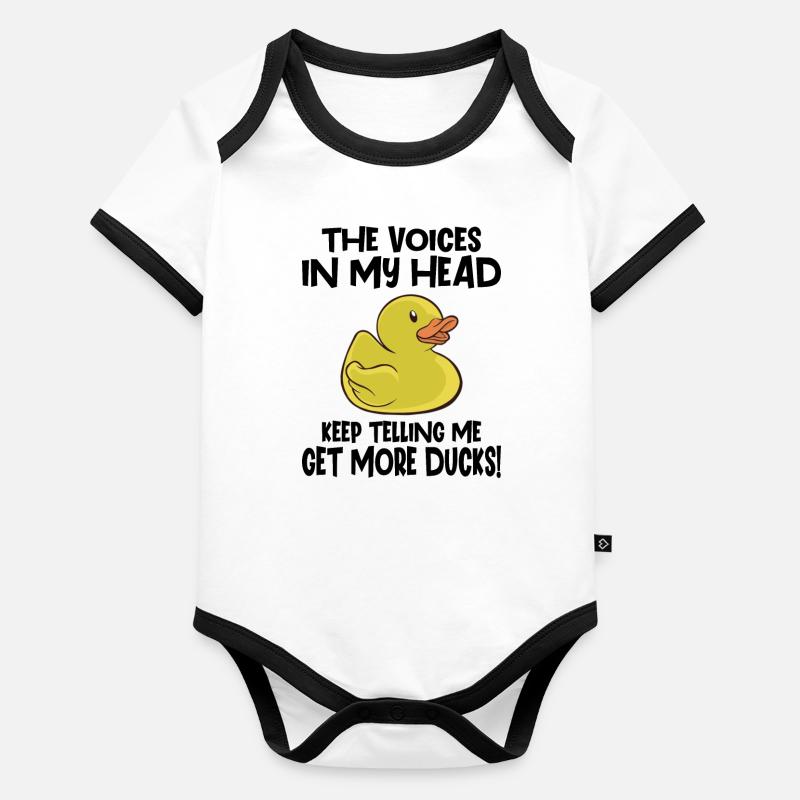 Canards en caoutchouc Chasse aux oiseaux Canards Cadeau Body Bébé bio contrasté manches courtes