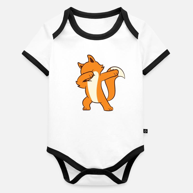 Fuchs - DAB, dabben, dabbing, tanz Baby Bio-Kurzarm-Kontrastbody