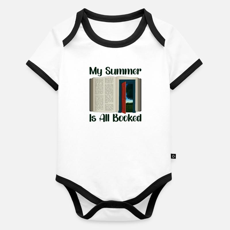 Buchleser Leseliteratur Bücherwurm Geschenkidee Baby Bio-Kurzarm-Kontrastbody