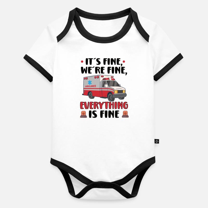 Paramedic First Responder Ambulance Driver Organic Baby Contrasting Bodysuit