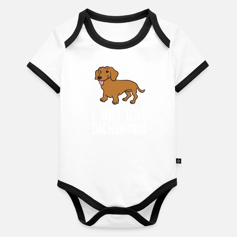 Teckel - I just love Dachshunds Body Bébé bio contrasté manches courtes