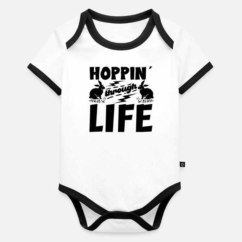 Propriétaire de lapin Bunny Lover Bunny Mère Lapin Papa Body Bébé bio contrasté manches courtes