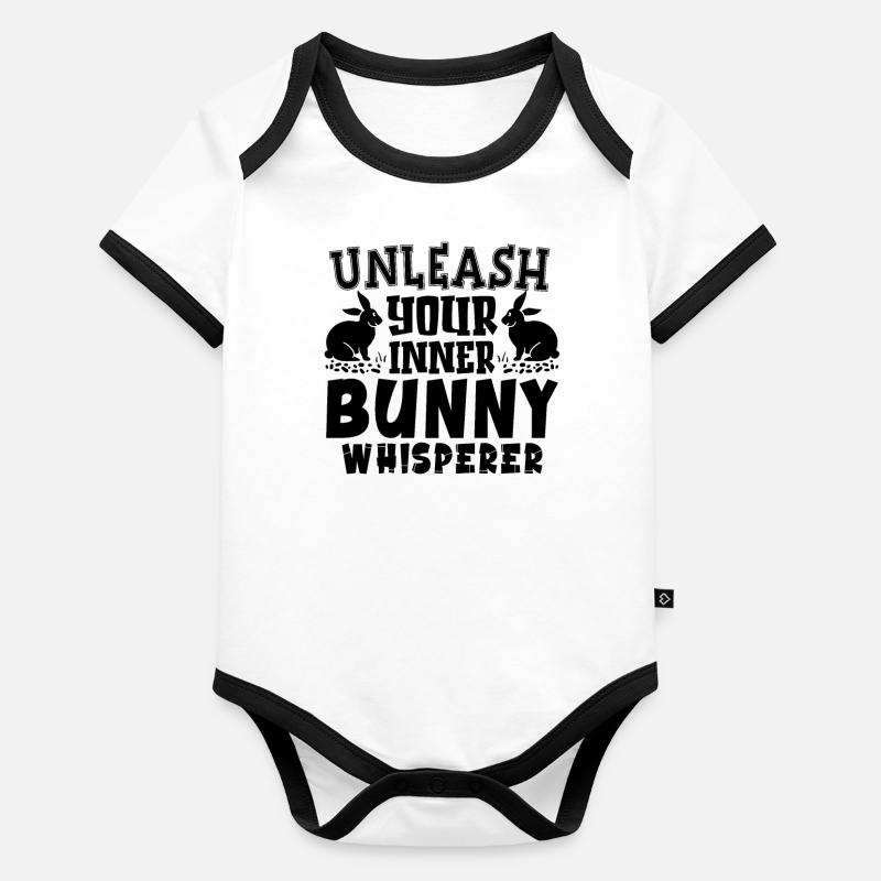 Propriétaire de lapin Bunny Lover Bunny Mère Lapin Papa Body Bébé bio contrasté manches courtes
