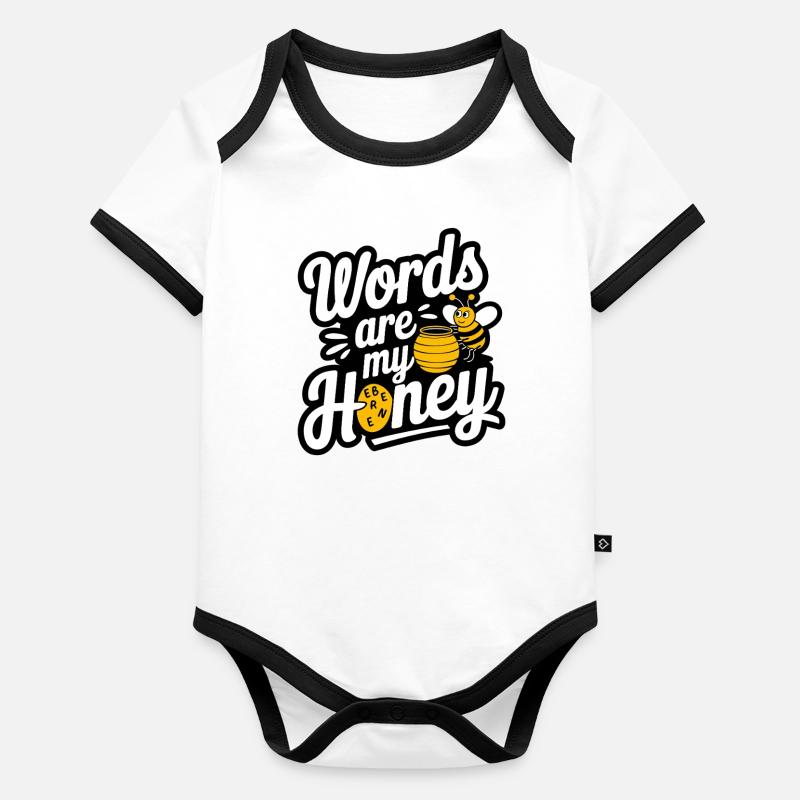 Spelling Bee Champion Word Contest Organic Baby Contrasting Bodysuit