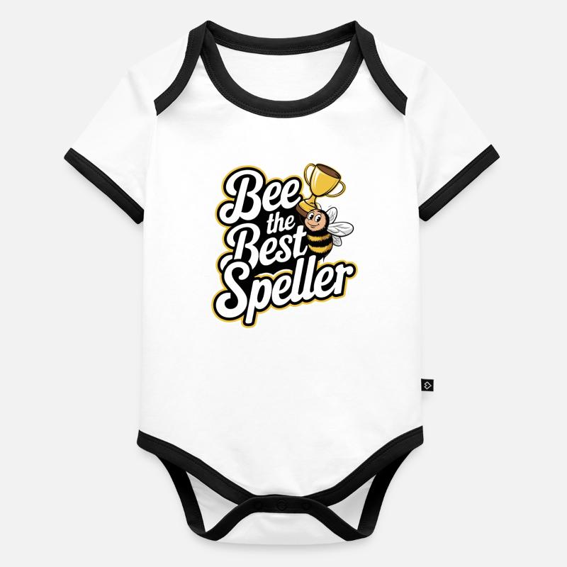Spelling Bee Champion Word Contest Organic Baby Contrasting Bodysuit