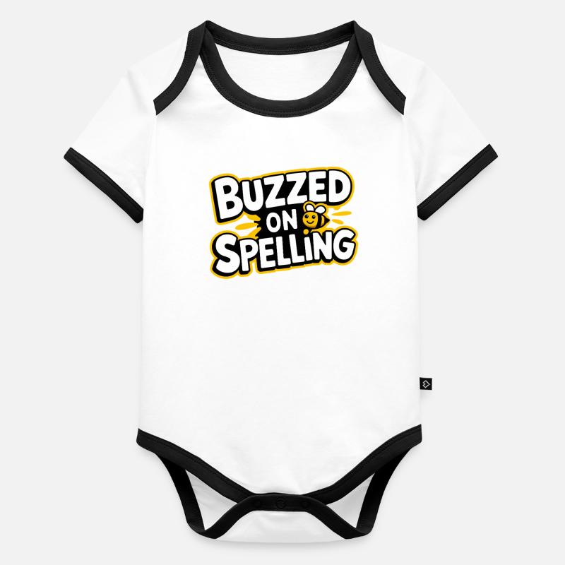Spelling Bee Champion Word Contest Organic Baby Contrasting Bodysuit