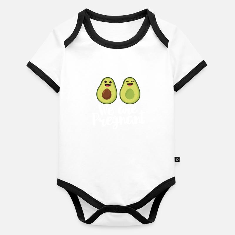 Annonce de grossesse Body Bébé bio contrasté manches courtes