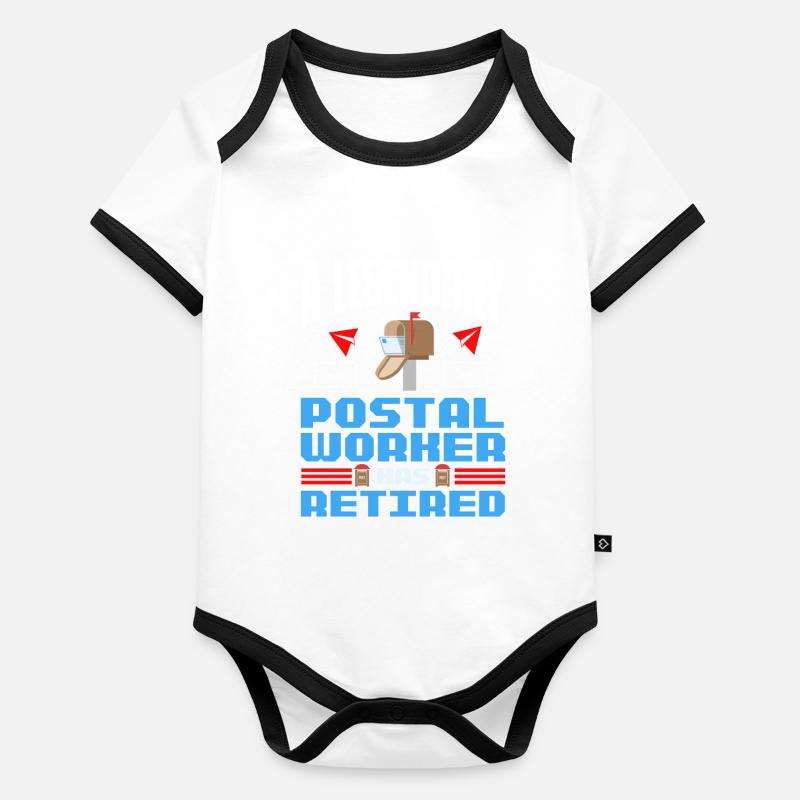 Postier Pension Post Retired Postal Worker Body Bébé bio contrasté manches courtes