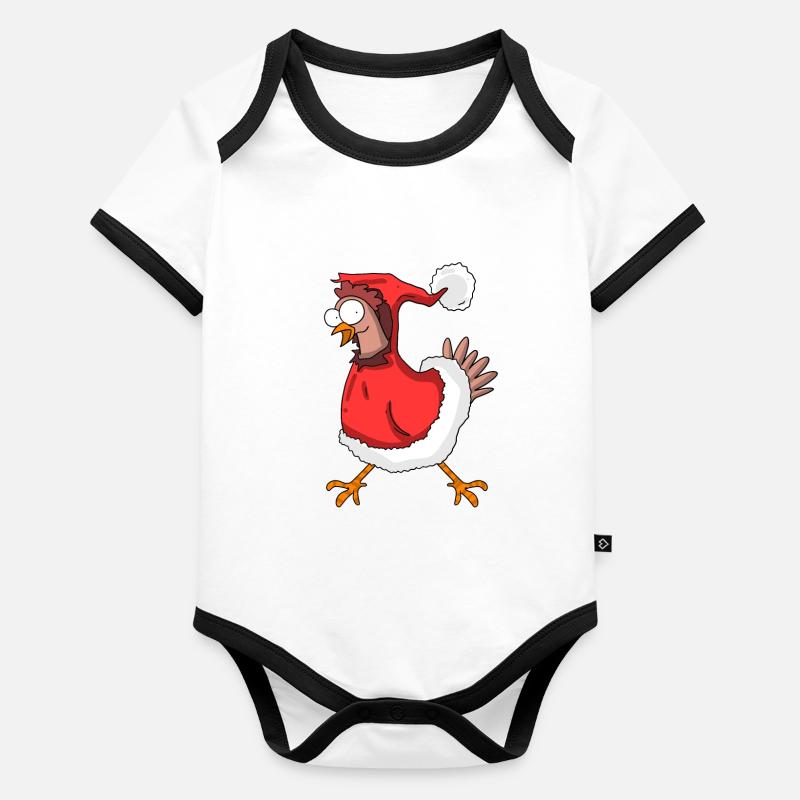 Christmas chicken Organic Baby Contrasting Bodysuit