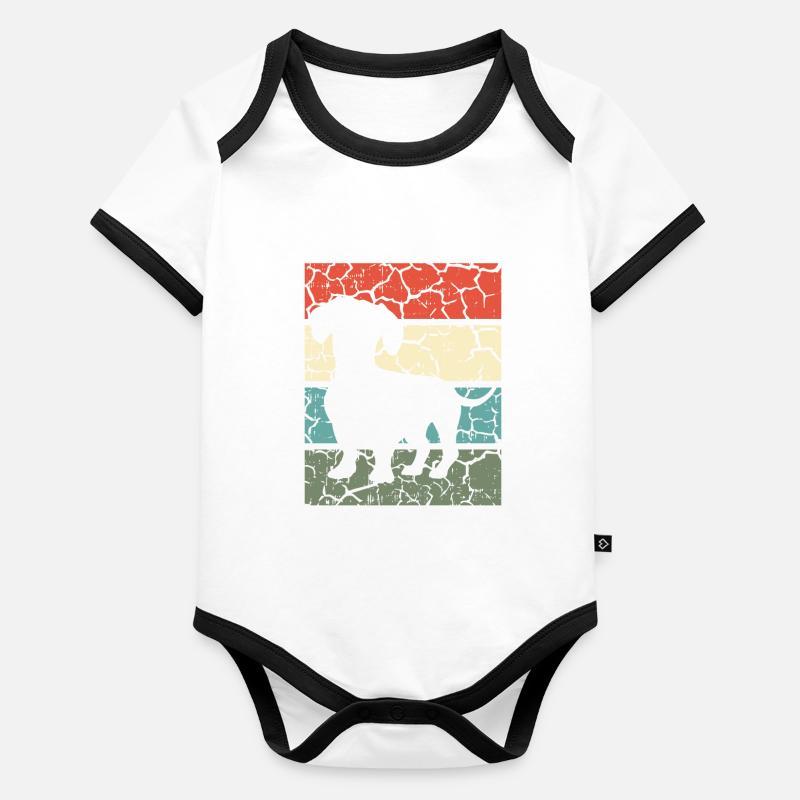 Teckel Chien Amant Chien Teckel Rétro Cadeau Body Bébé bio contrasté manches courtes