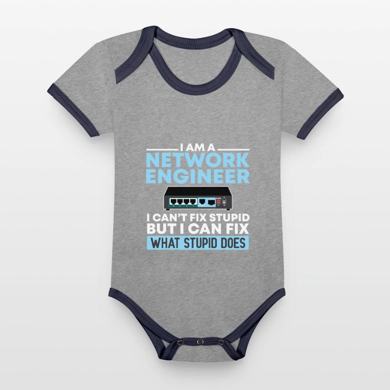 Network Technician Computer Science Network Technk IT Organic Baby Contrasting Bodysuit