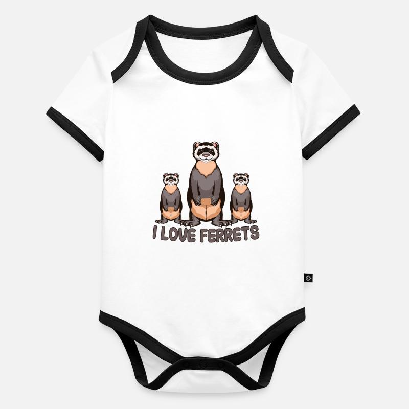 I love ferrets Body Bébé bio contrasté manches courtes