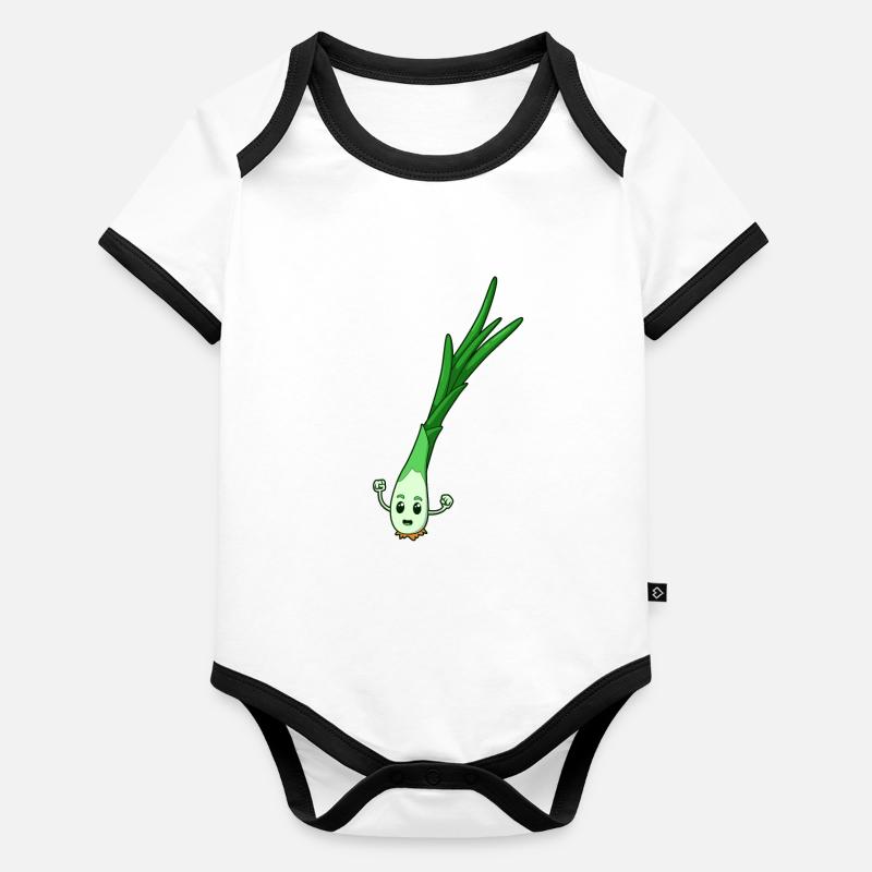Comic Frühlingszwiebel Baby Bio-Kurzarm-Kontrastbody