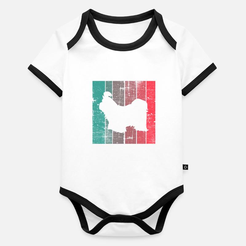 Shih Tzu dog lover Retro vintage Gift idea Organic Baby Contrasting Bodysuit