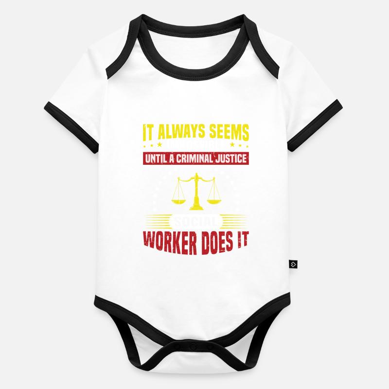 It Always Seems Impossible Organic Baby Contrasting Bodysuit
