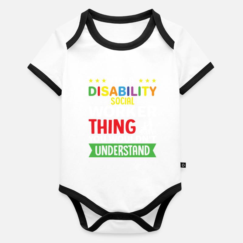 C’est une question de travailleur social handicapé Body Bébé bio contrasté manches courtes