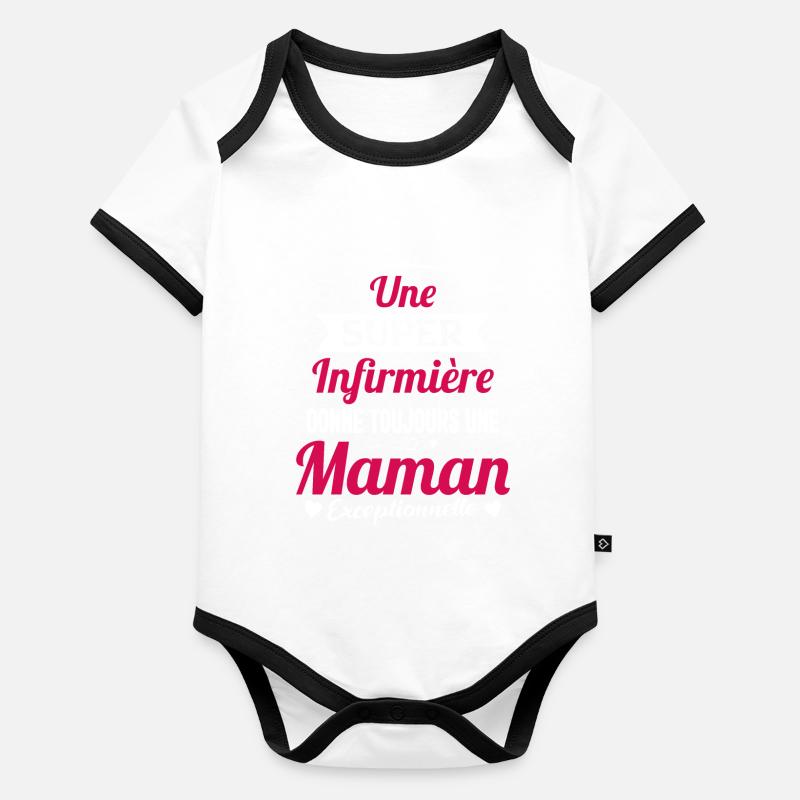 Maman Infirmière exceptionnelle Cadeau Body Bébé bio contrasté manches courtes