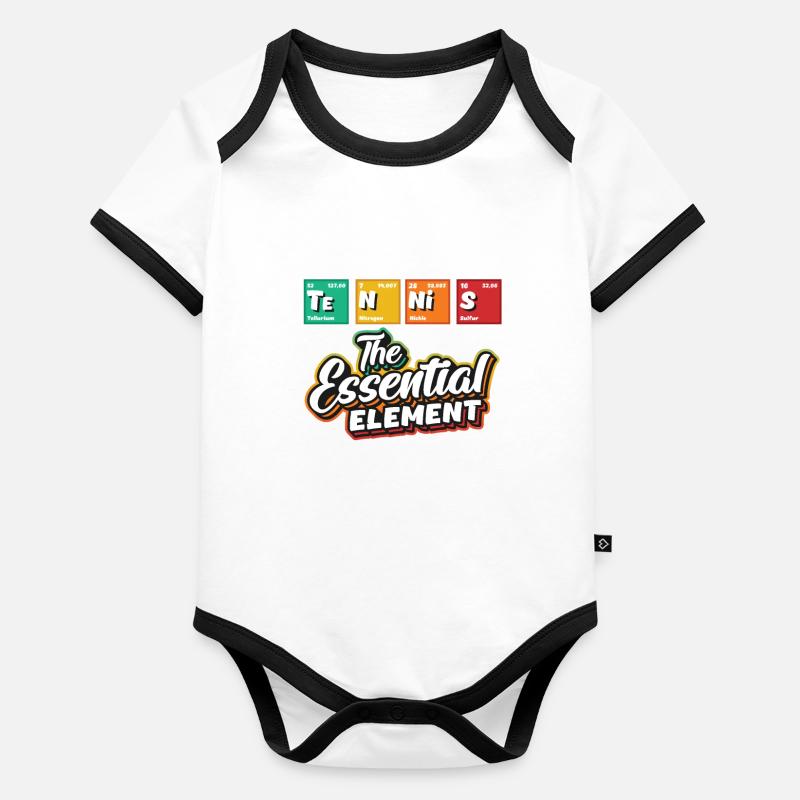 Tennis The Essential Element Fun Tennis Organic Baby Contrasting Bodysuit