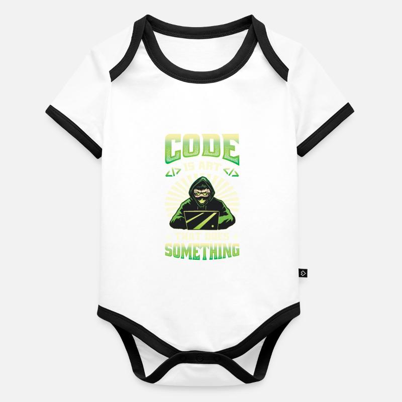Code Ist Eine Kunst, Die Etwas Tut Programmierung Baby Bio-Kurzarm-Kontrastbody