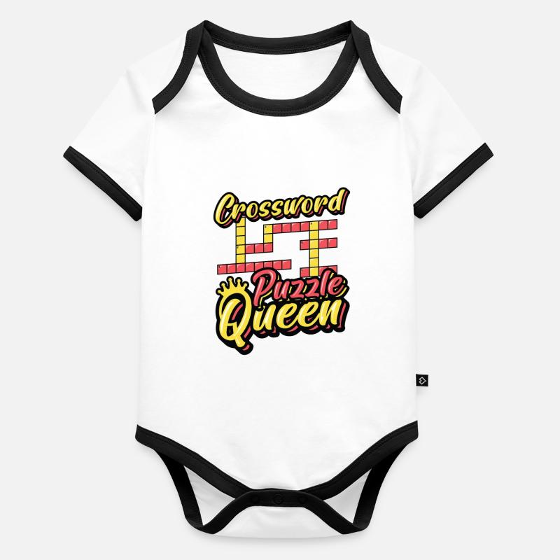 Crossword Puzzle Queen Organic Baby Contrasting Bodysuit